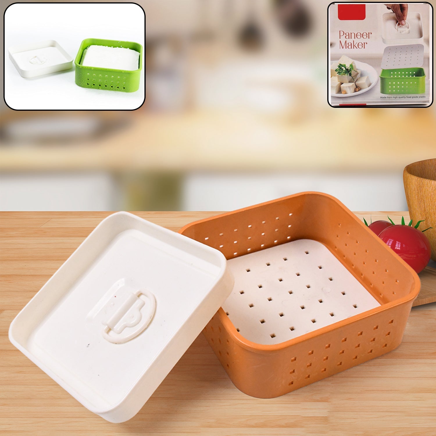 Square Shape Paneer Maker with Lid, Tofu & Sprouts Mould Square Shape Paneer Maker with Lid, Tofu & Sprouts Mould